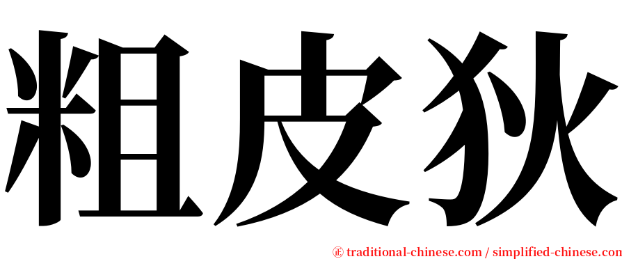 粗皮狄 serif font