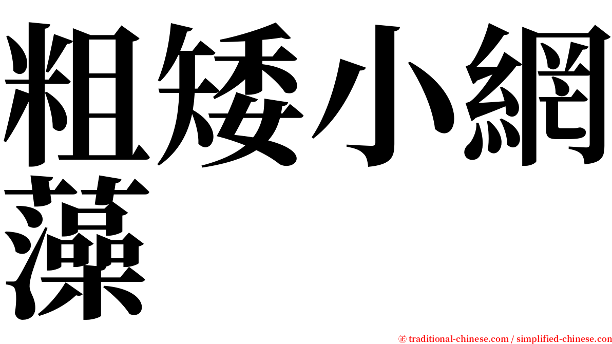 粗矮小網藻 serif font