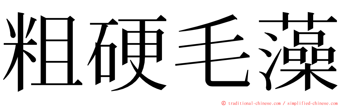 粗硬毛藻 ming font