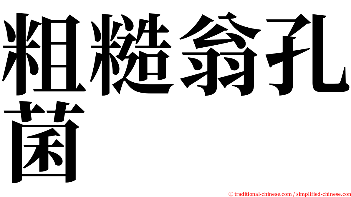 粗糙翁孔菌 serif font