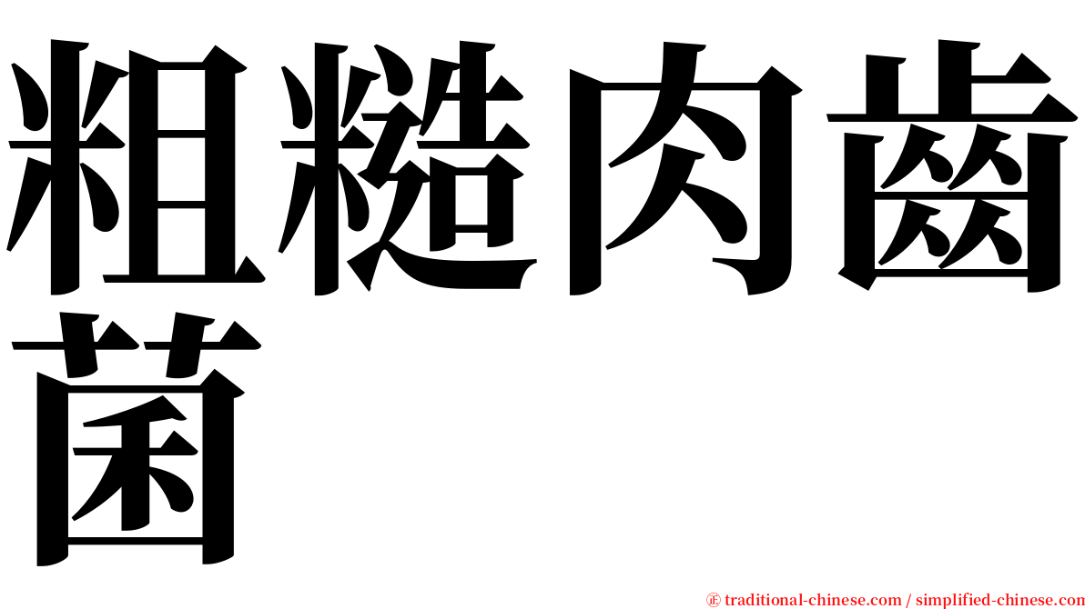 粗糙肉齒菌 serif font