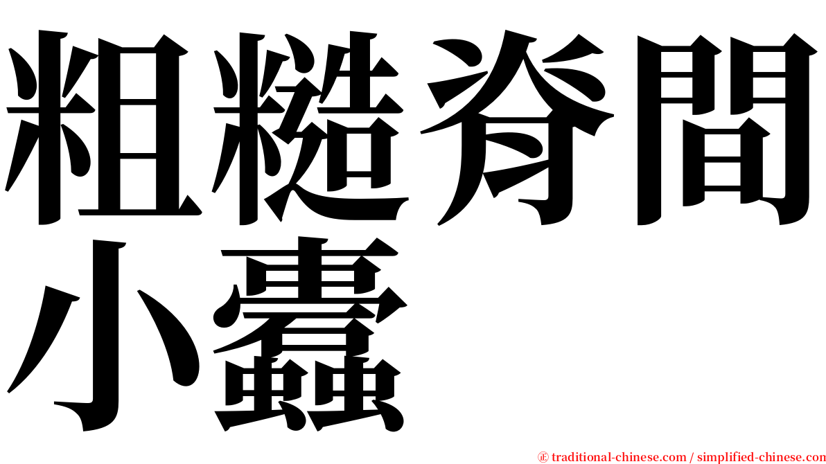 粗糙脊間小蠹 serif font