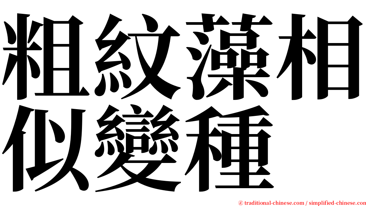 粗紋藻相似變種 serif font