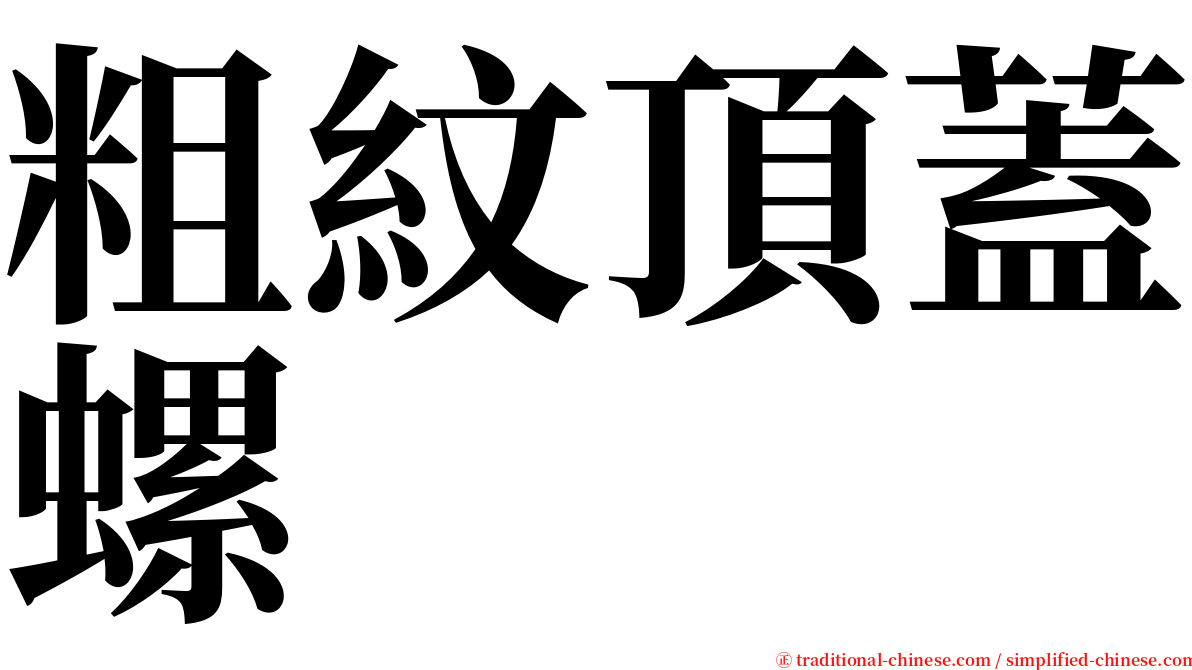 粗紋頂蓋螺 serif font