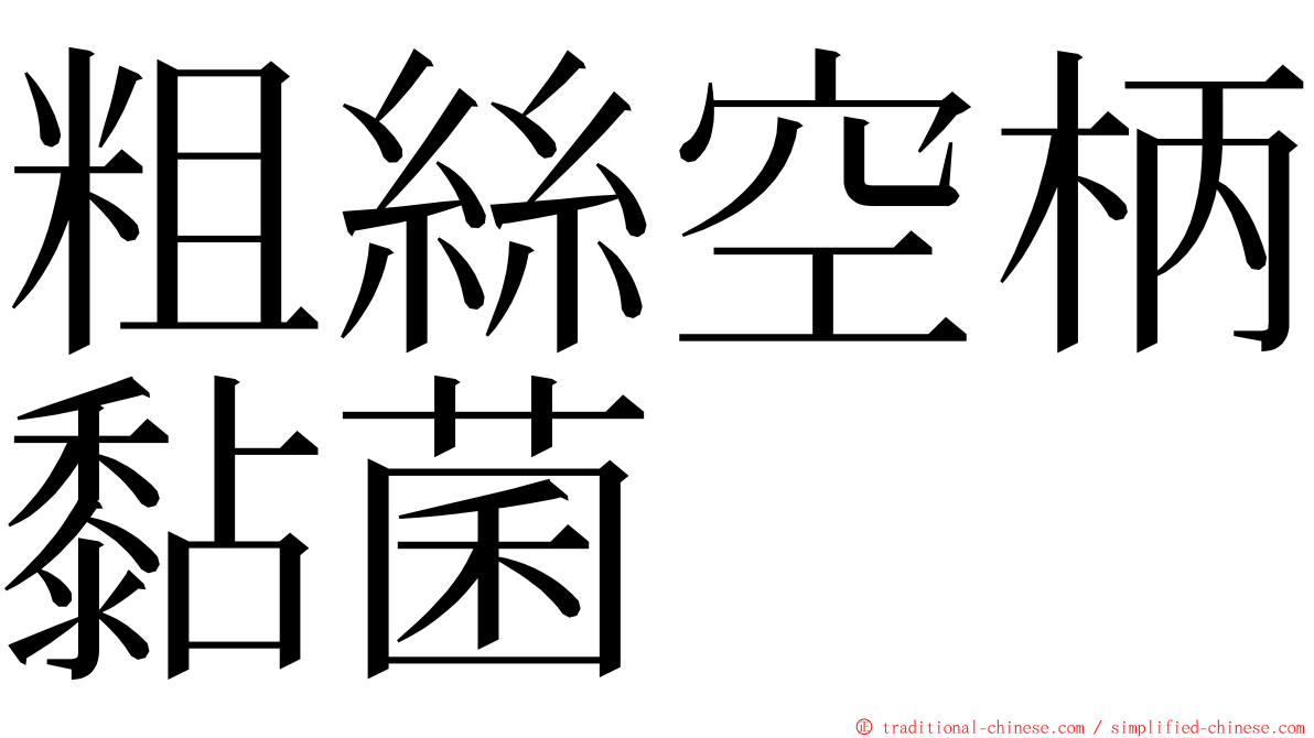 粗絲空柄黏菌 ming font