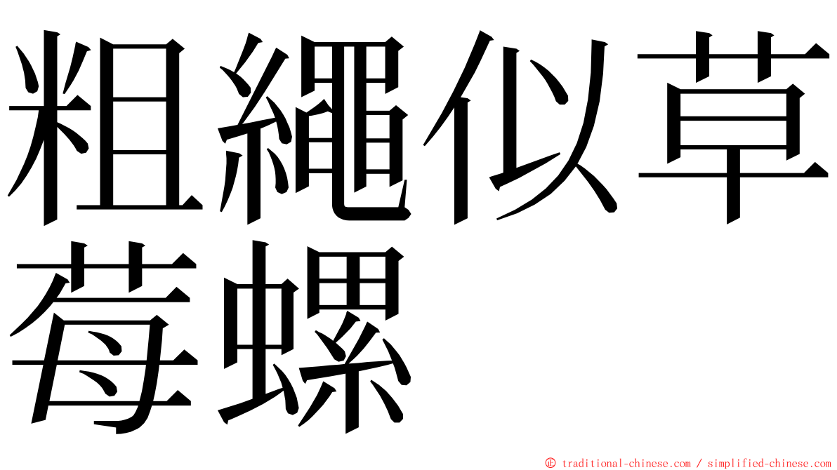 粗繩似草莓螺 ming font