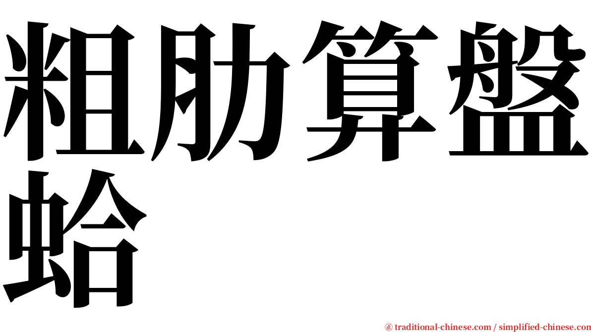 粗肋算盤蛤 serif font