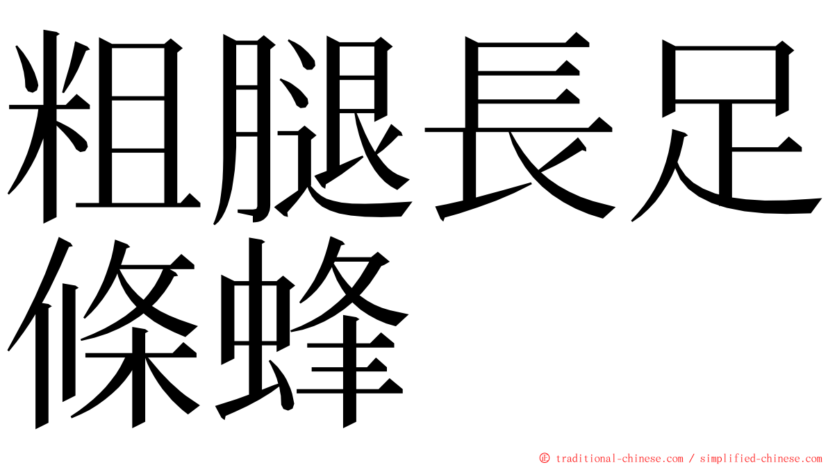 粗腿長足條蜂 ming font