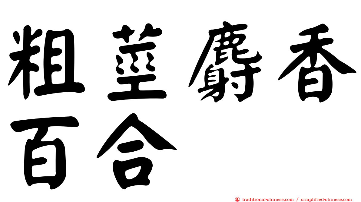 粗莖麝香百合