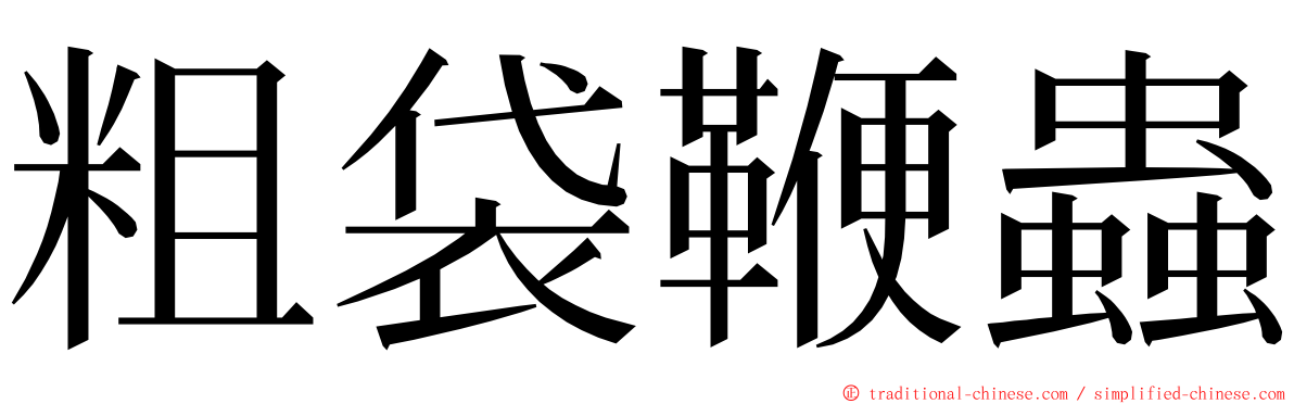 粗袋鞭蟲 ming font