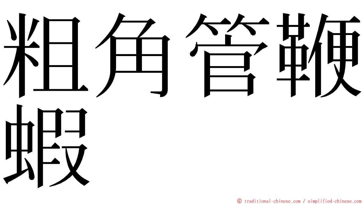 粗角管鞭蝦 ming font