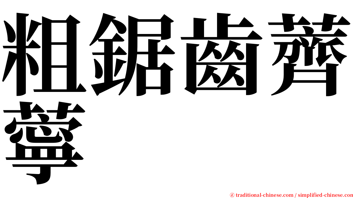 粗鋸齒薺薴 serif font