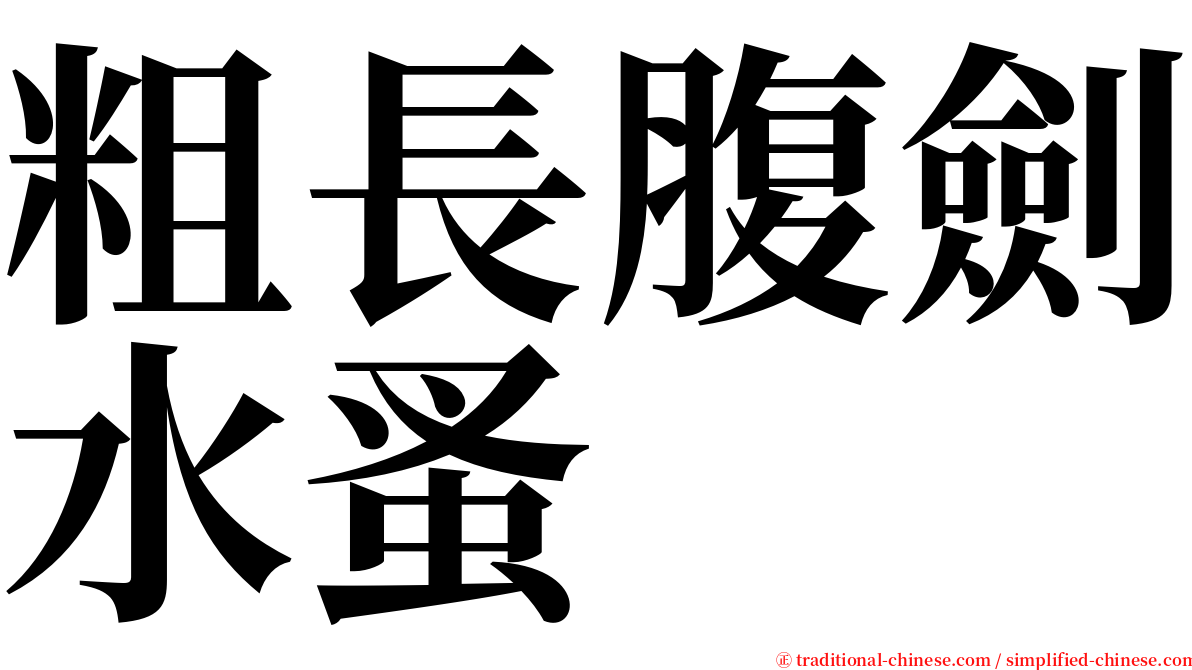 粗長腹劍水蚤 serif font