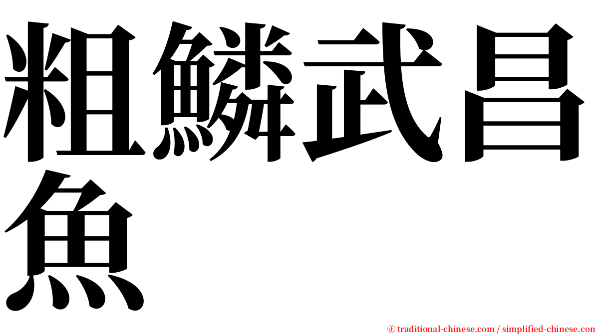 粗鱗武昌魚 serif font