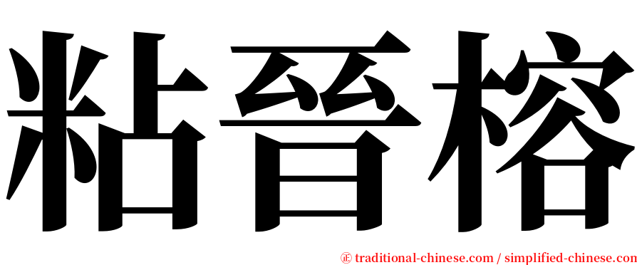 粘晉榕 serif font