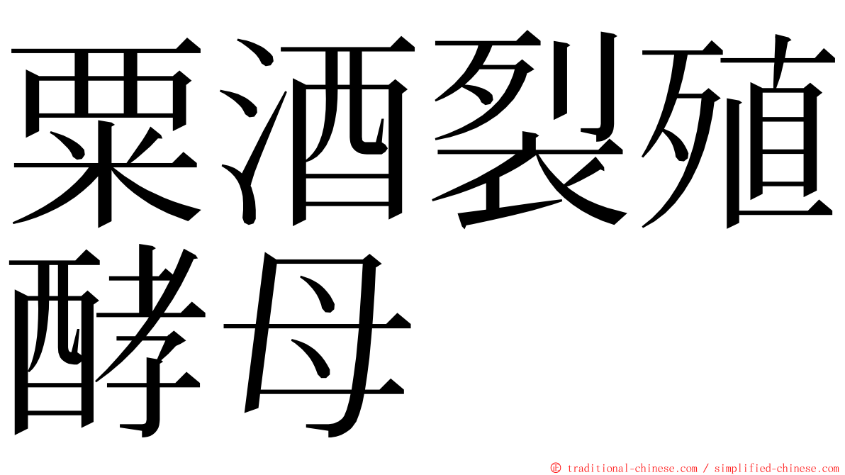 粟酒裂殖酵母 ming font