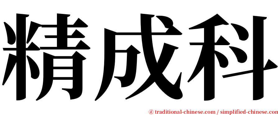 精成科 serif font