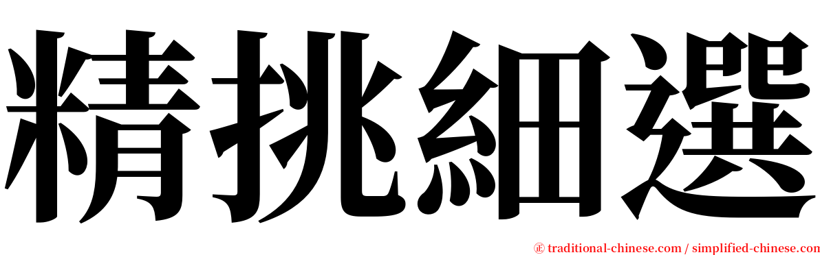 精挑細選 serif font