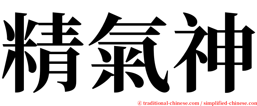 精氣神 serif font