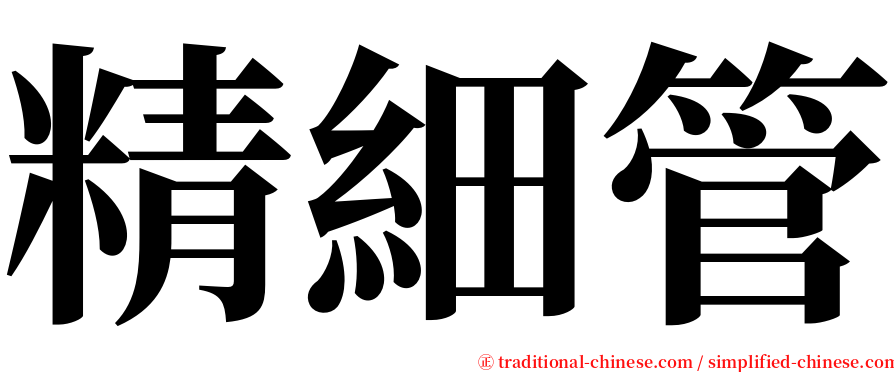 精細管 serif font