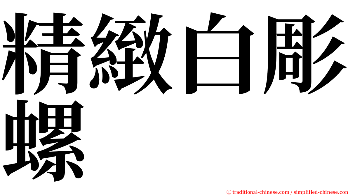 精緻白彫螺 serif font