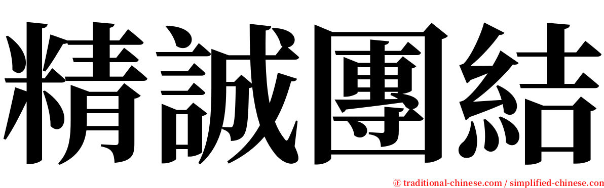 精誠團結 serif font