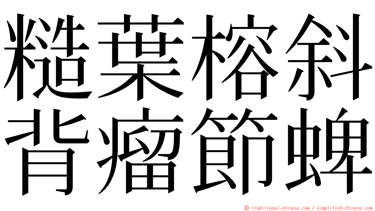 糙葉榕斜背瘤節蜱 ming font