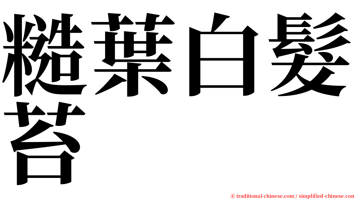 糙葉白髮苔 serif font