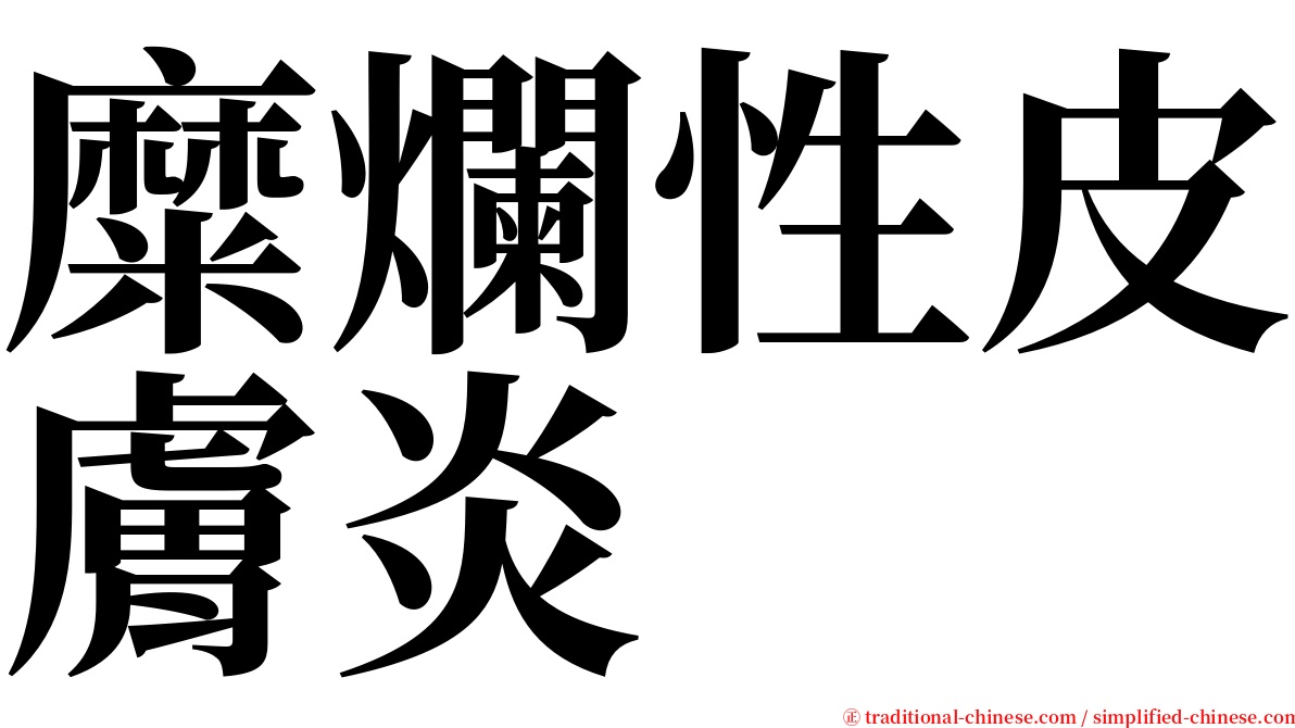 糜爛性皮膚炎 serif font