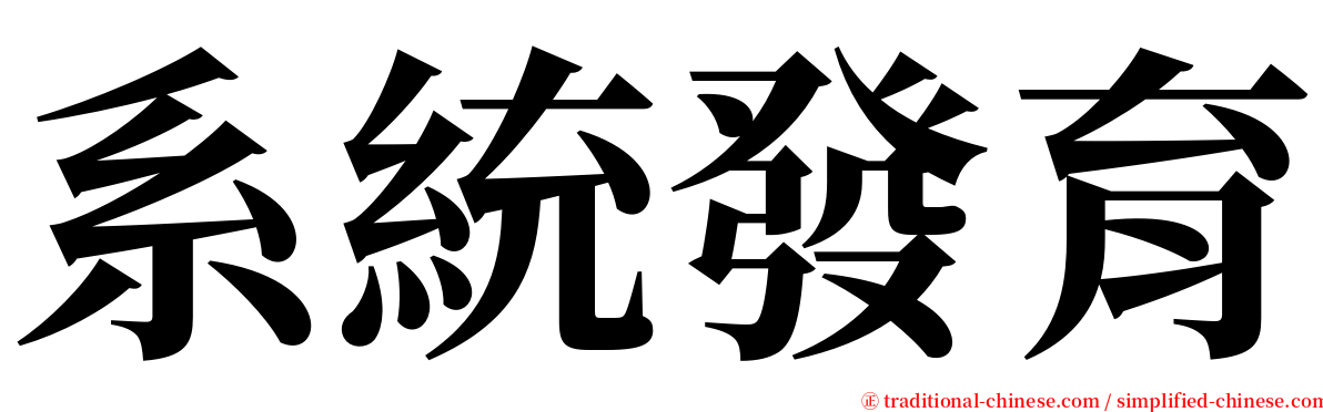 系統發育 serif font