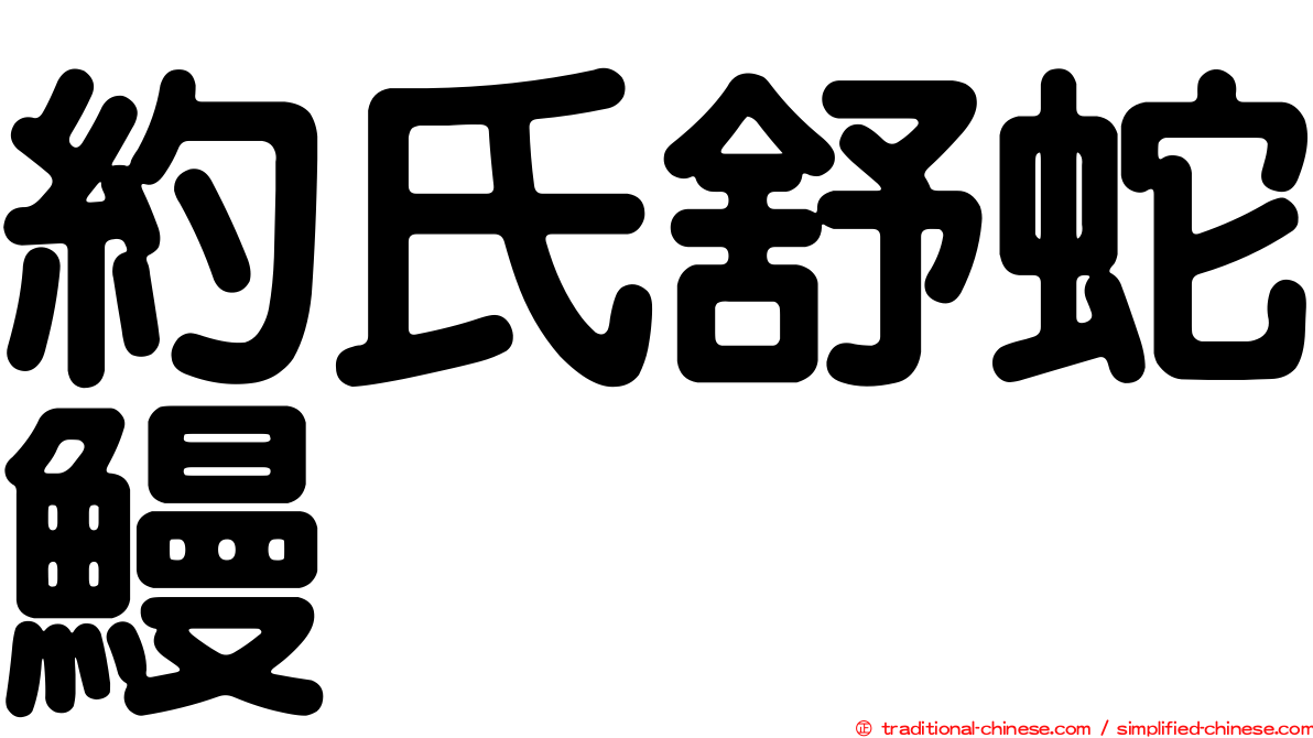 約氏舒蛇鰻