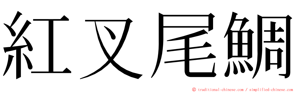 紅叉尾鯛 ming font