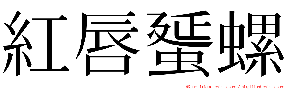 紅唇蜑螺 ming font