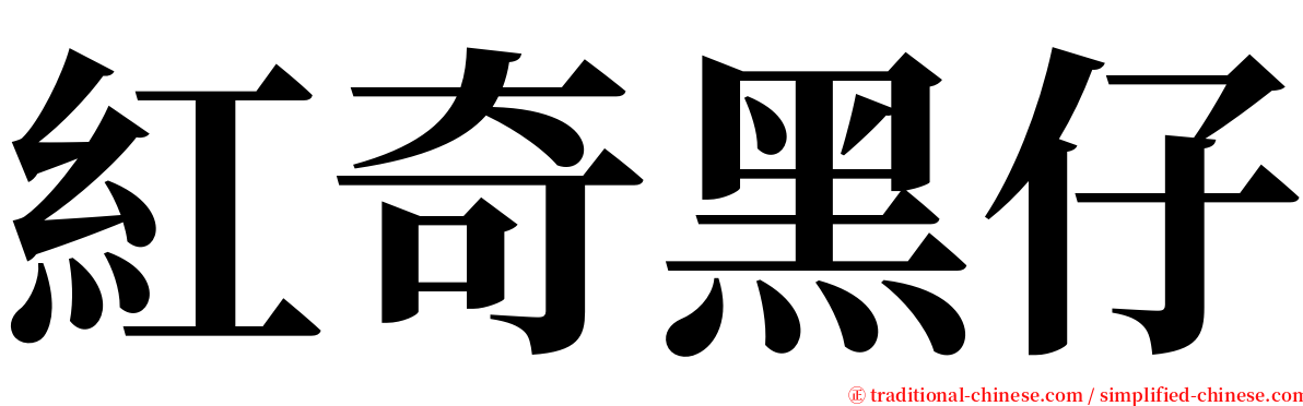 紅奇黑仔 serif font