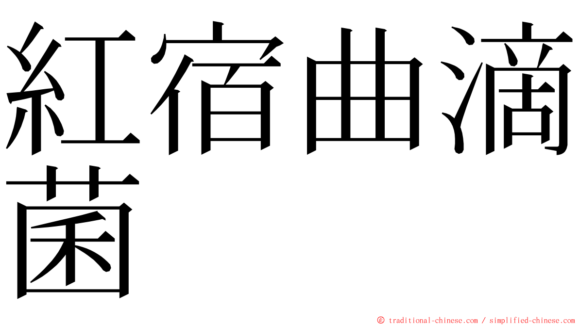 紅宿曲滴菌 ming font