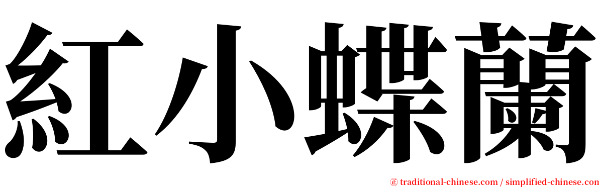 紅小蝶蘭 serif font