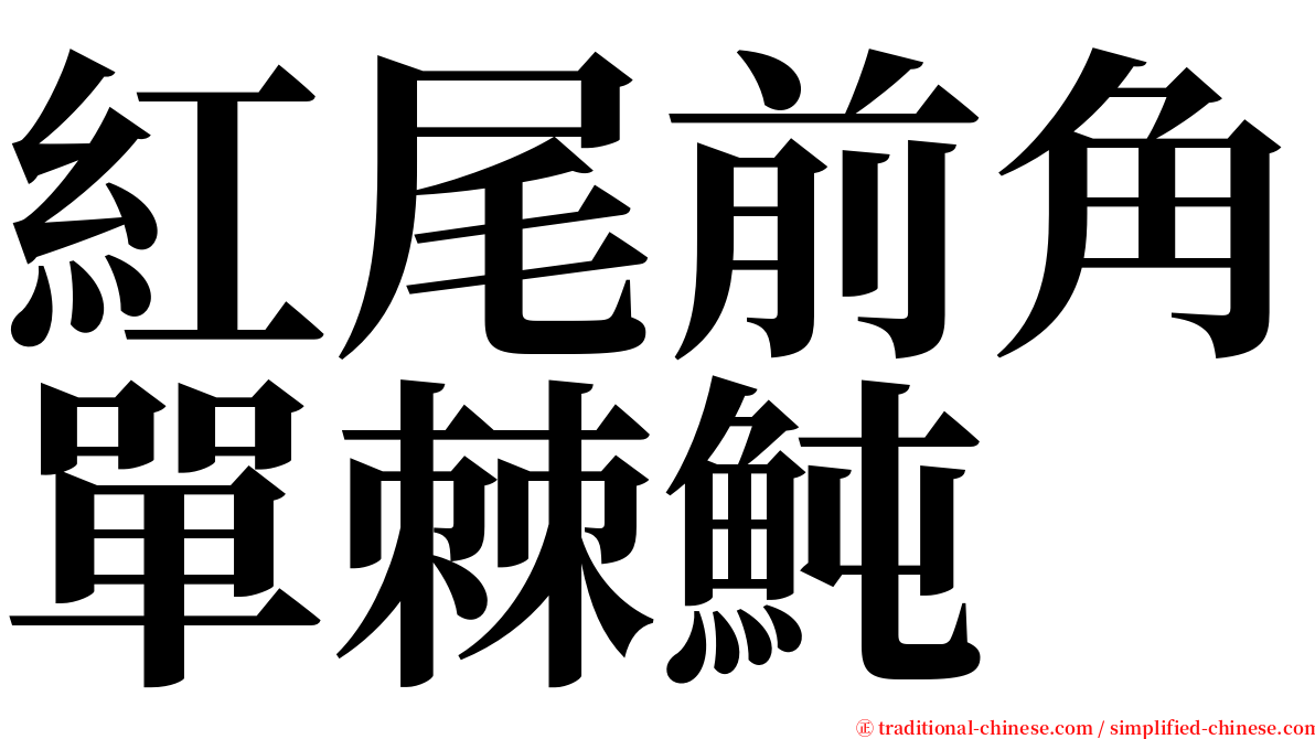 紅尾前角單棘魨 serif font