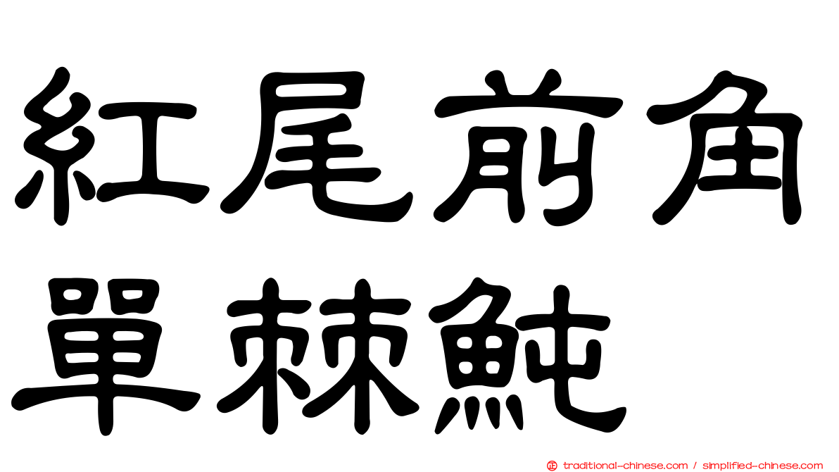 紅尾前角單棘魨