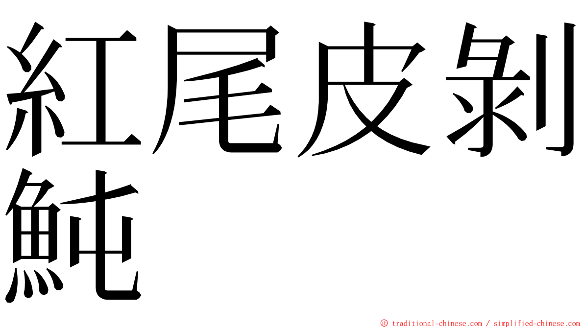 紅尾皮剝魨 ming font