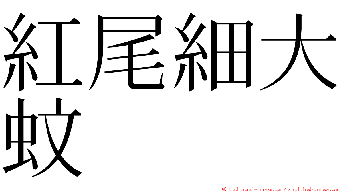 紅尾細大蚊 ming font