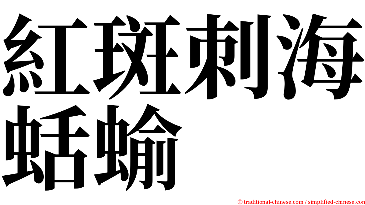 紅斑刺海蛞蝓 serif font