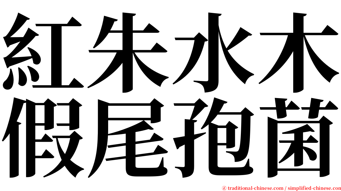 紅朱水木假尾孢菌 serif font