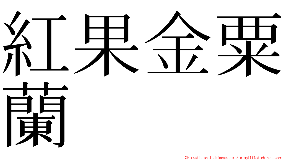 紅果金粟蘭 ming font