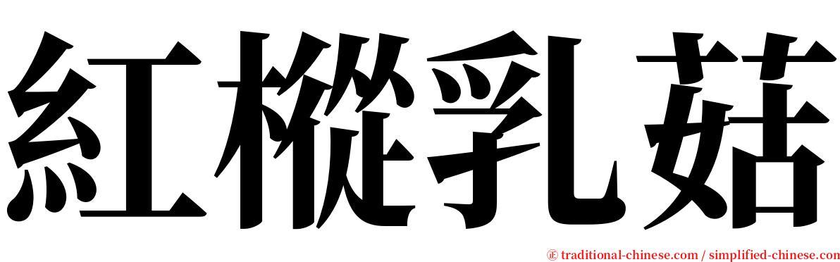 紅樅乳菇 serif font