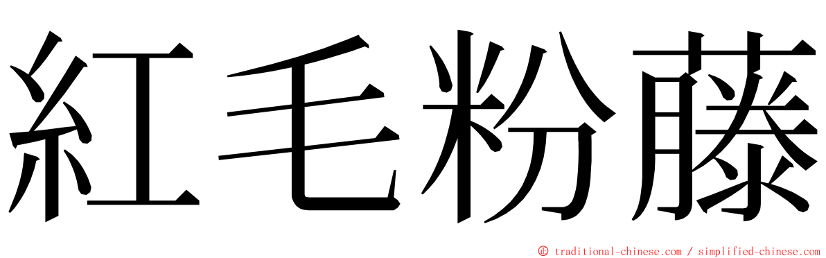 紅毛粉藤 ming font