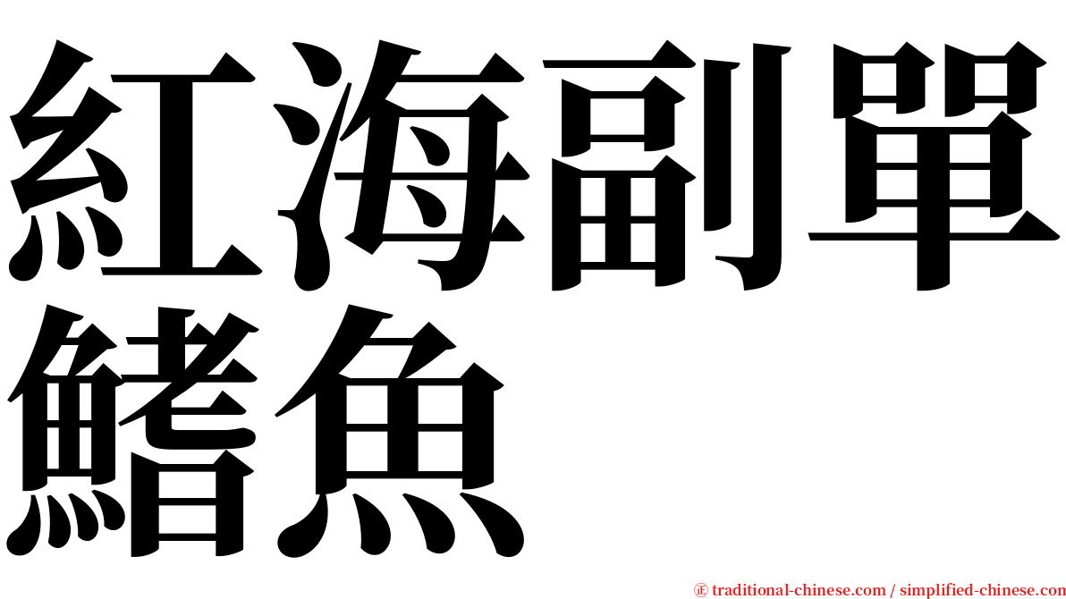 紅海副單鰭魚 serif font