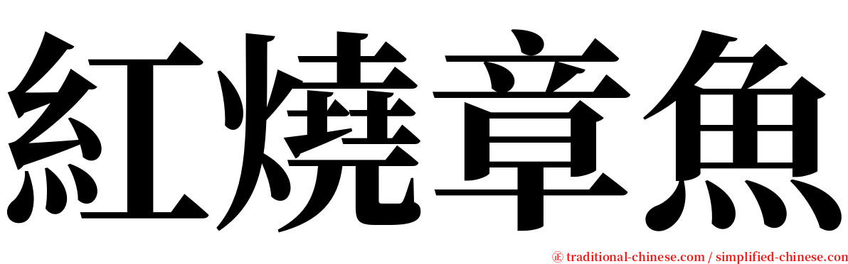 紅燒章魚 serif font