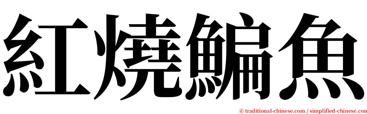 紅燒鯿魚 serif font