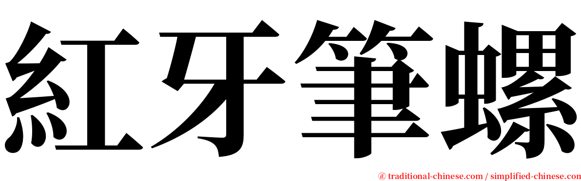 紅牙筆螺 serif font