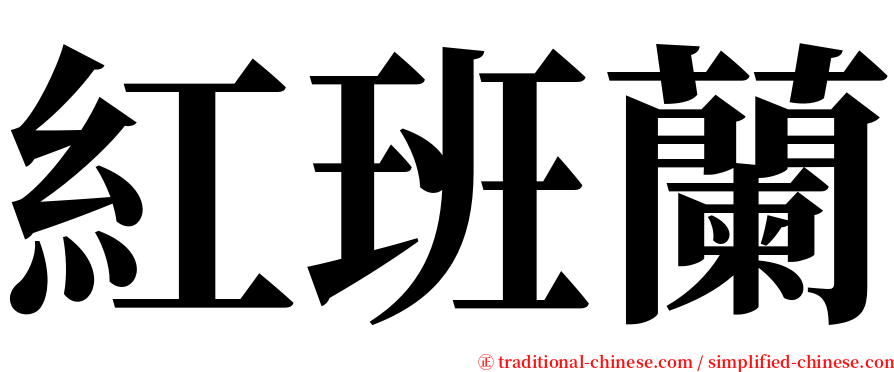 紅班蘭 serif font